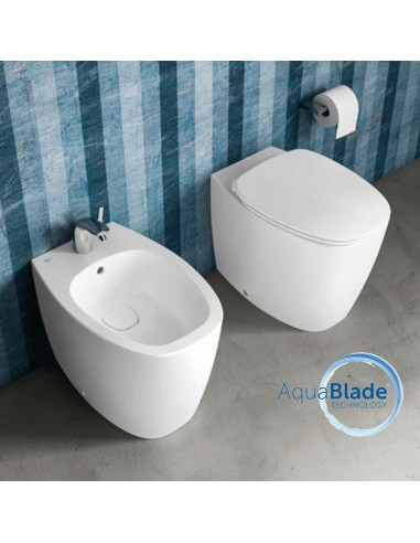 Ideal Standard Dea bianco matt  sanitari filo muro vaso AquaBlade, bidet e coprivaso rallentato