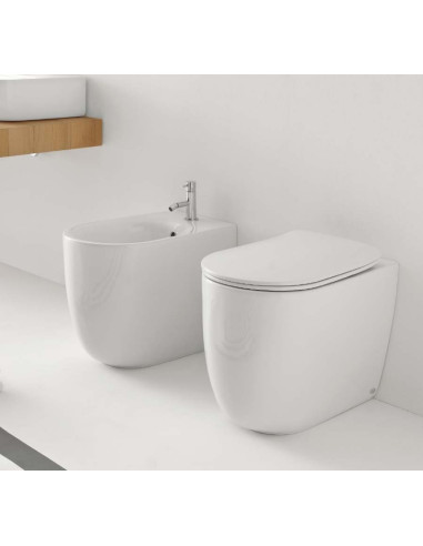 Kerasan Nolita filo muro vaso Norim, bidet e coprivaso slim soft close