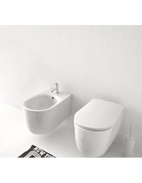 Kerasan Nolita sanitari sospesi vaso Norim, bidet e coprivaso slim soft close
