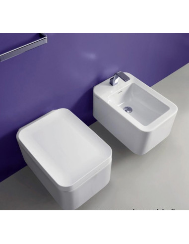 Flaminia Nile vaso sospeso bidet e coprivaso rallentato avvolgente