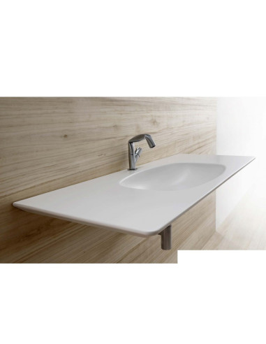 Flaminia Nudaflat 120 lavabo a consolle sospeso bianco opaco (latte)