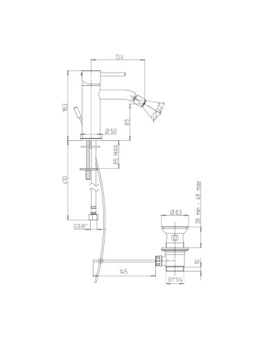 Paini Cox Open miscelatore lavabo e bidet e doccia incasso