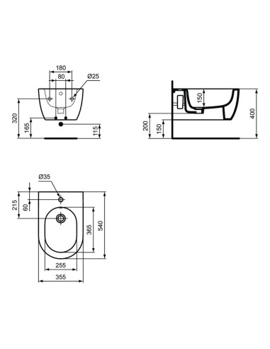 Sanitari sospesi Ideal Standard Blend vaso AquaBlade bidet e coprivaso rallentato