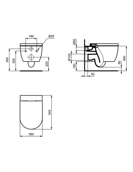 Sanitari sospesi Ideal Standard Blend vaso AquaBlade bidet e coprivaso rallentato