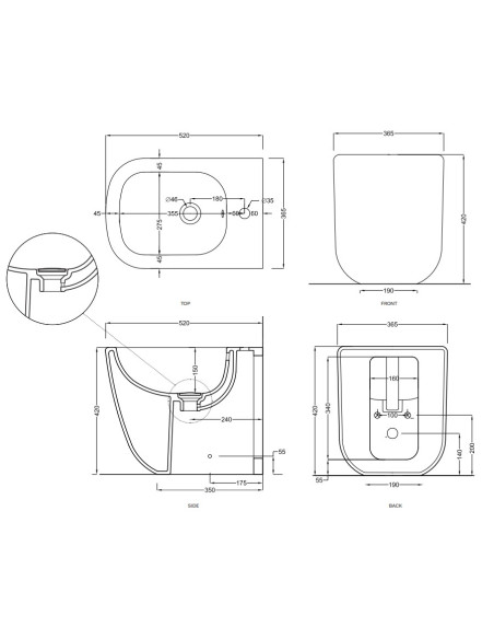 Sanitari filo muro Cielo Era vaso rimless 2.0, bidet e coprivaso rallentato