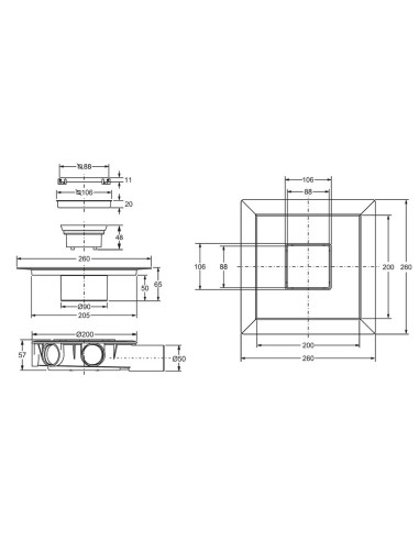 Bonomini sistema di scarico da pavimento 69250IX10S7
