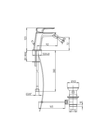 Paini Nove nero opaco miscelatore per lavabo, bidet e miscelatore doccia incasso