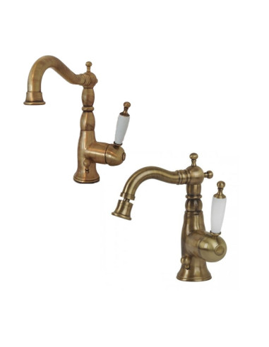 Bugnatese Oxford miscelatore monocomando lavabo e bidet bronzo