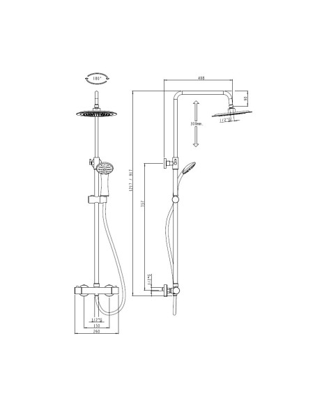 Colonna doccia termostatica Sphera Magnum