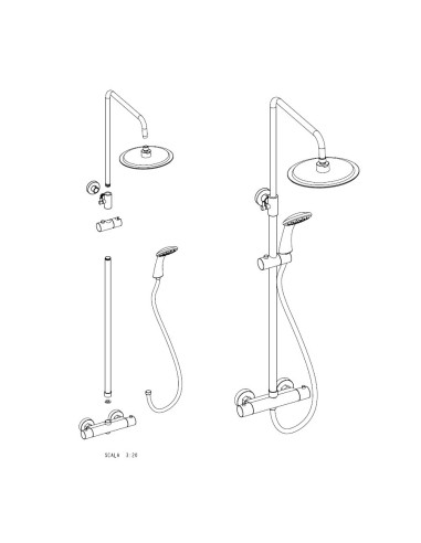 Colonna doccia termostatica Sphera Magnum