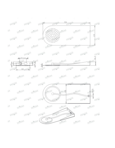 Sphera soffione Marbella a parete in acciaio inox