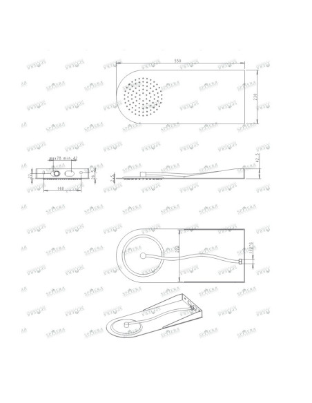 Sphera soffione Marbella a parete in acciaio inox