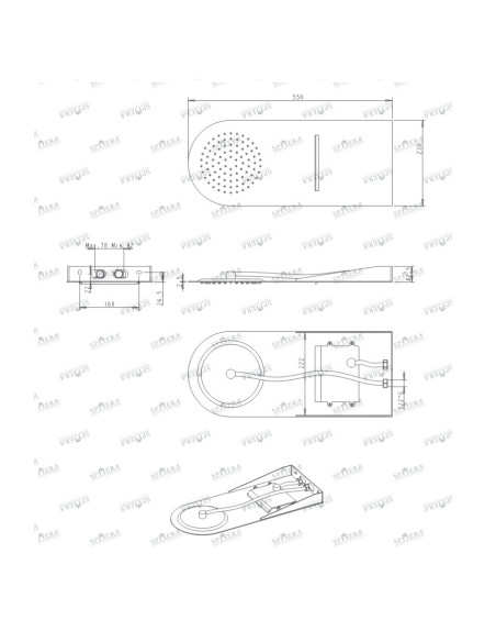 Sphera soffione Barcellona a parete in acciaio inox