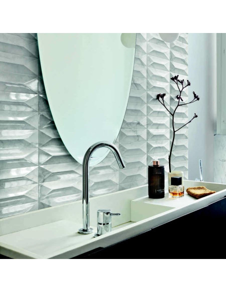 Marazzi Marbleplay Wall Statuarietto Struttura Gem 3D 30x90