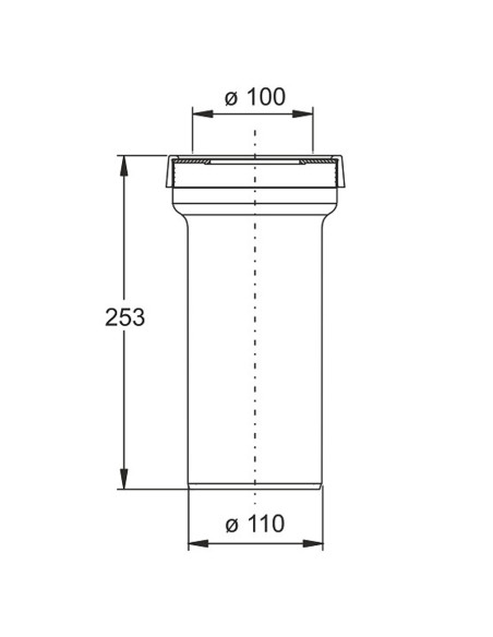 Manicotto diritto per WC 11 cm