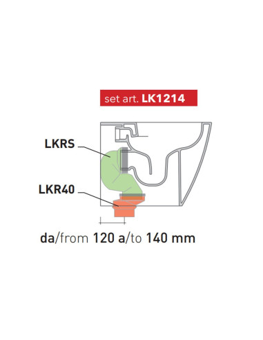 Kit per scarico pavimento da 120 a 140 mm LK1214