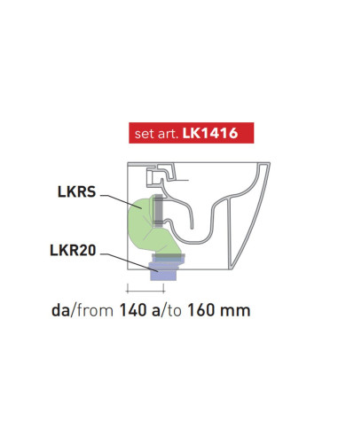 Kit per scarico pavimento da 140 a 160 mm LK1416