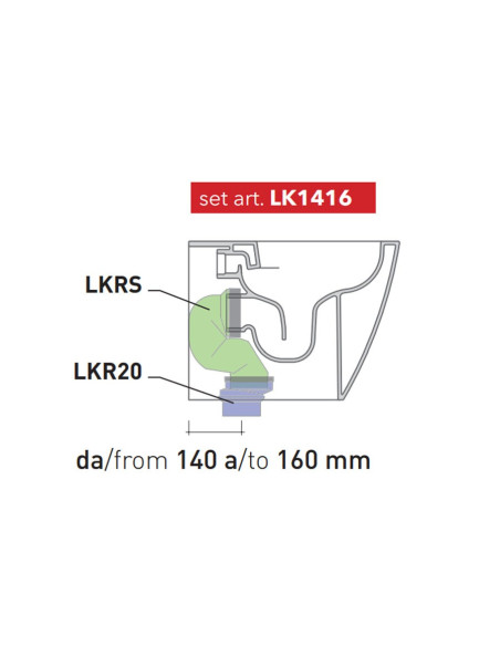 Kit per scarico pavimento da 140 a 160 mm LK1416