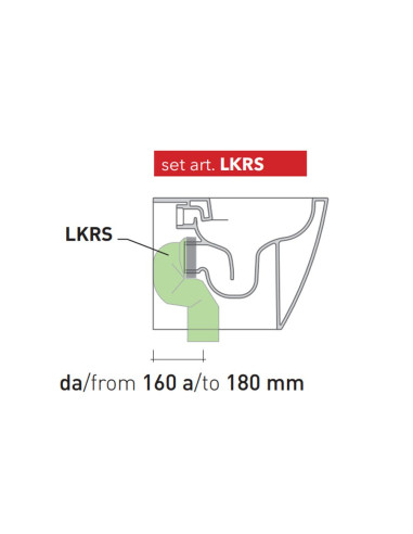 Kit per scarico pavimento da 160 a 180 mm LKRS