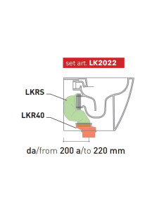 Kit per scarico pavimento da 200 a 220 mm LK2022