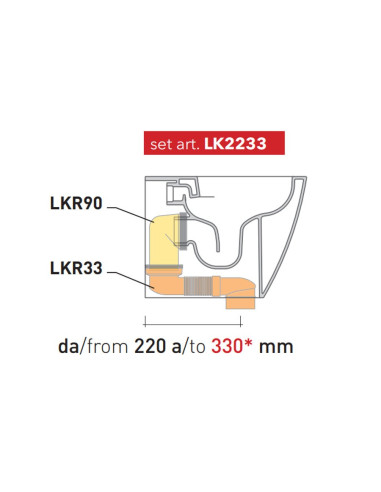 Kit per scarico pavimento da 220 a 330 mm LK2233