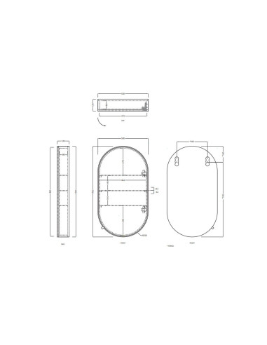Catino Ovale, lavabo piano in ceramica struttura in acciaio e specchio