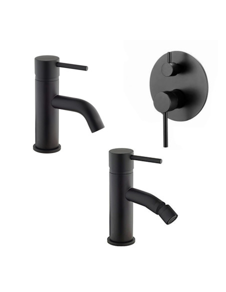 Paini Cox Open NERO miscelatore lavabo e bidet e doccia incasso con deviatore