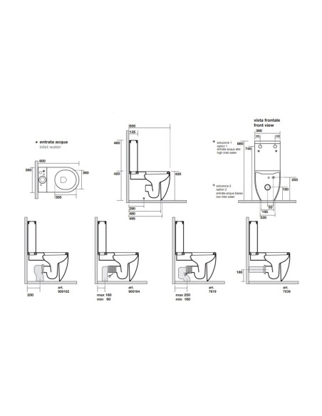 Vaso Monoblocco Kerasan Flo completo di cassetta, scarico e coprivaso rallentato