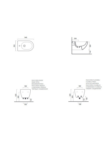 Catalano Sfera 54 bidet sospeso scheda tecnica