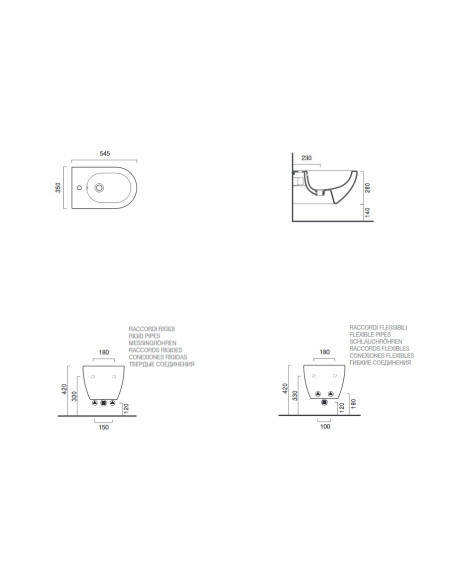 Catalano Sfera 54 bidet sospeso scheda tecnica