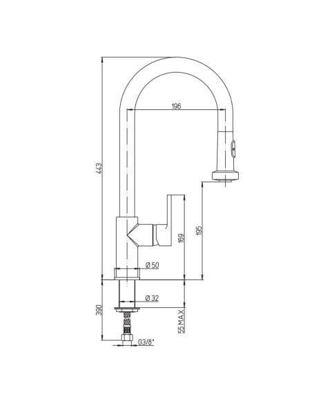 Paini Arena miscelatore monocomando lavello con doccetta  estraibile