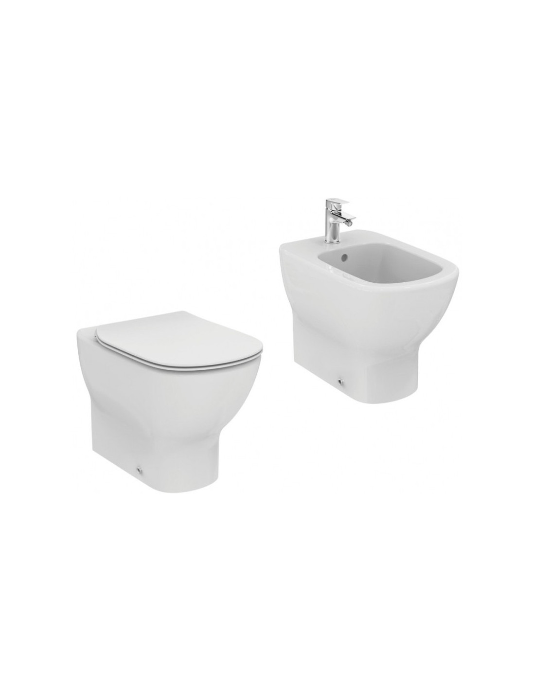 Bianco Ideal Standard T353701 TESI Vaso a terra AquaBlade® universale filo parete completo di sedile slim Bianco Ideal Standard T353701 TESI Vaso a terra AquaBlade® universale filo parete completo di sedile slim