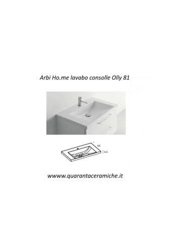 Arbi Home mobile bagno finitura Otella colore aria opaco L80xP45 cm