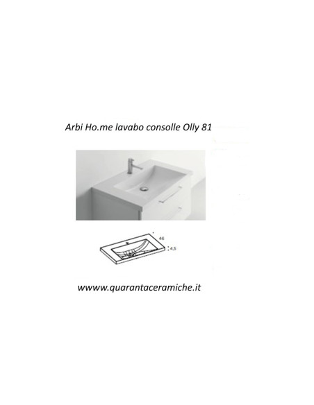 Arbi Home mobile bagno finitura Otella colore aria opaco L80xP45 cm