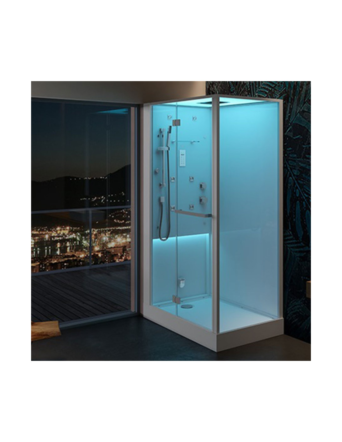 CABINA DOCCIA 90x90 CON IDROMASSAGGIO E BAGNO TURCO