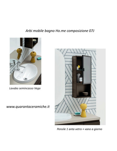 Arbi mobile bagno Home finitura legno magma L110xP45 cm