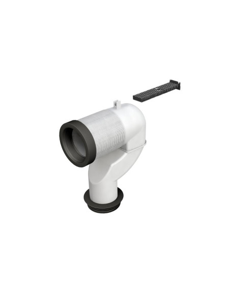 Curva tecnica variabile per vaso filomuro con scarico suolo da 16 a 20 cm