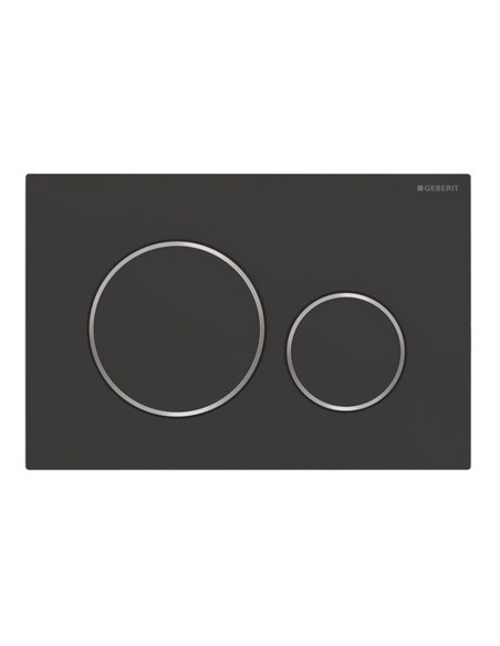 Placca di comando Geberit Sigma 20 nero opaco/cromato/nero opaco con trattamento antimpronta
