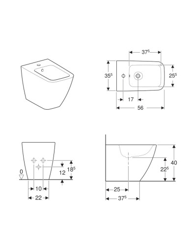 Geberit iCon Square filo muro