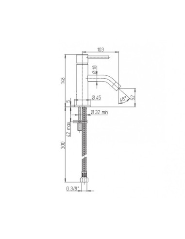 Paini Cox small miscelatore lavabo scheda tecnica