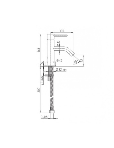 Paini Cox small miscelatore lavabo scheda tecnica