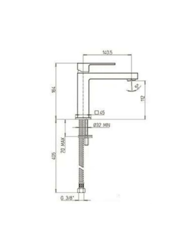Paini Dax monocomando lavabo nero opaco scheda tecnica