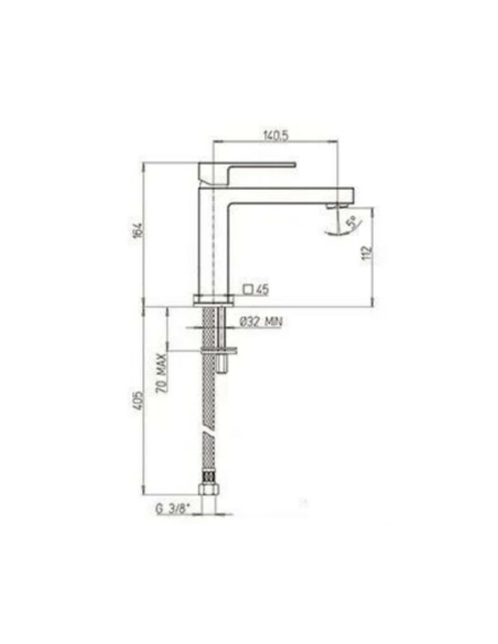 Paini Dax monocomando lavabo nero opaco scheda tecnica
