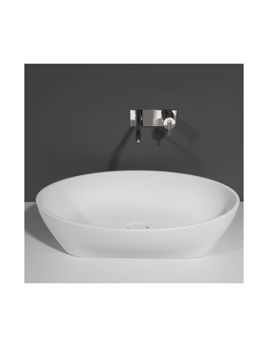 Lavabo per il bagno da appoggio in cristalplant compreso di