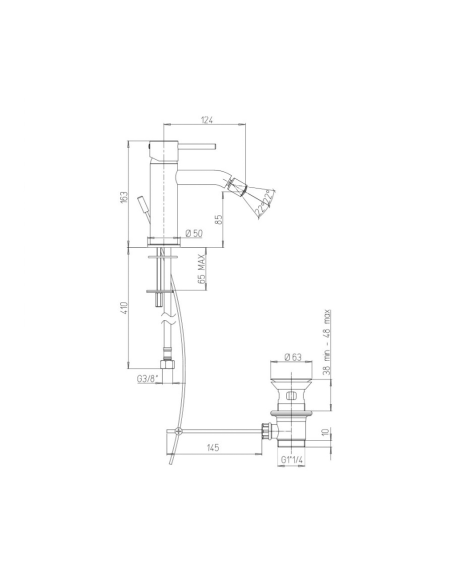 Paini Cox miscelatore bidet scheda tecnica