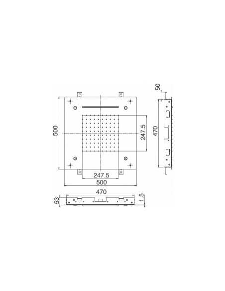Zazzeri Shirò Skyrain soffione da incasso a soffitto 50x50