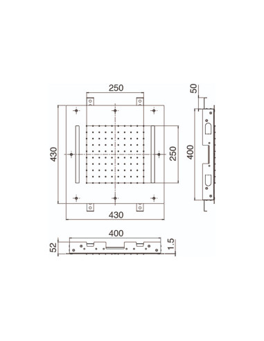 Zazzeri Shirò Skyrain soffione da incasso a soffitto 50x50 - OFFERTA