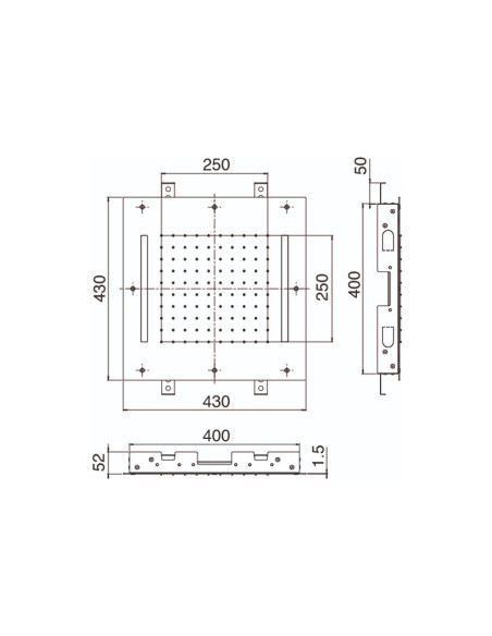 Zazzeri Shirò Skyrain soffione da incasso a soffitto 50x50 - OFFERTA