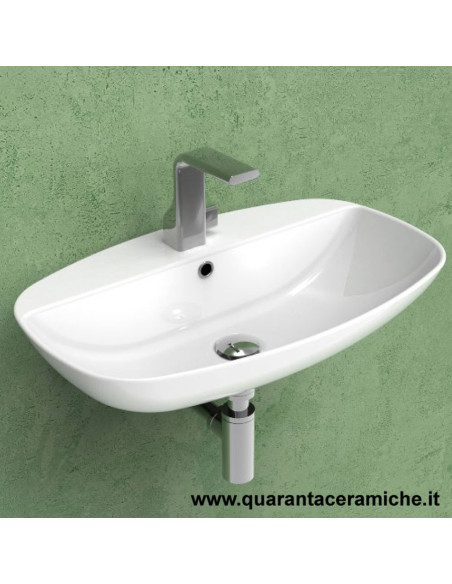 Flaminia Nudaslim 60 lavabo da appoggio o sospeso con piano rubinetteria