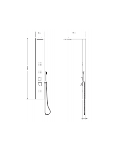 Colonna doccia con cascata Milano colore argento - OFFERTA ON LINE